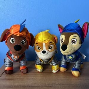 Paw Patrol Rescue Knights Plush Pups Bundle of 3 Rubble Chase & Zuma